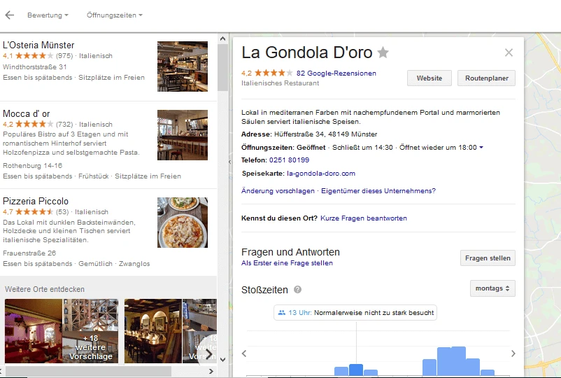 Google My Business lokale Suchergebnisse