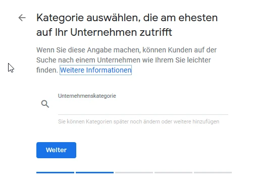 Google My Business Kategorien