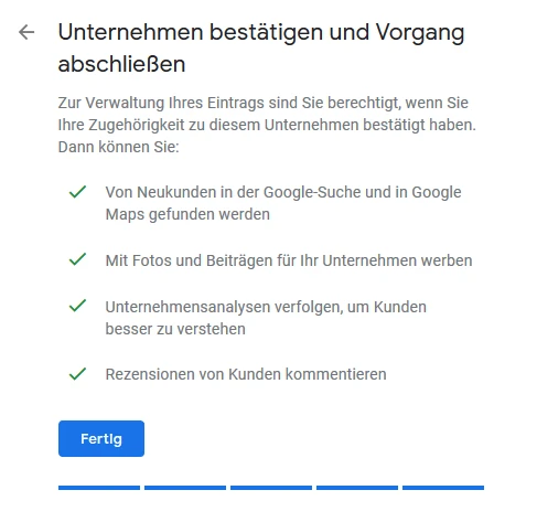 Google My Business Unternehmen bestaetigen